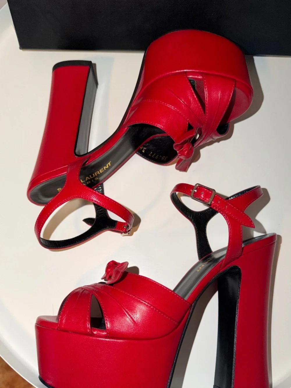 Saint Laurent Red Candy Platform Sandals